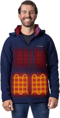 ORORO Men's 4 Heat-Zone Heated Jacket with Detachable Hood