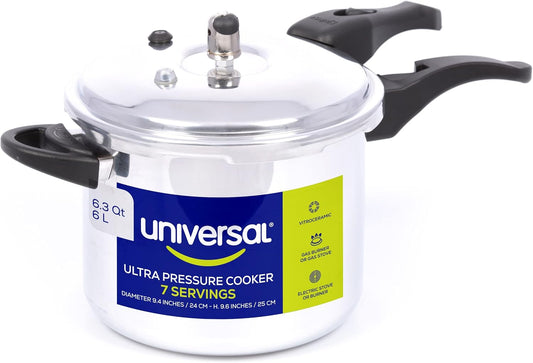 Universal 6.3 Quart Anti-Rust Ultra Pressure Cooker for 7 Servings