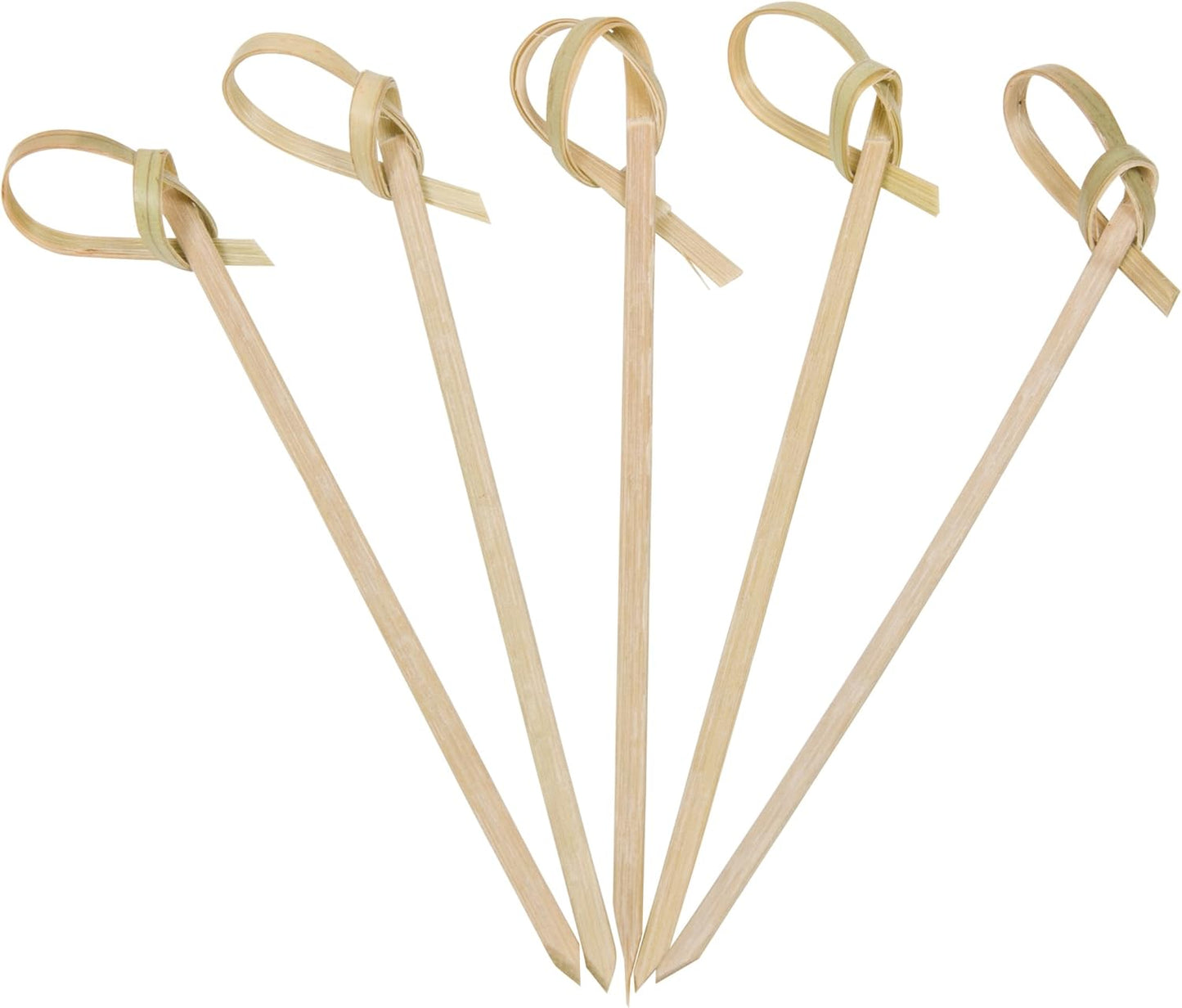 500 Bamboo Flower Knot Picks, Ideal for Cocktails, 3.5 Inches, Bulk Pack