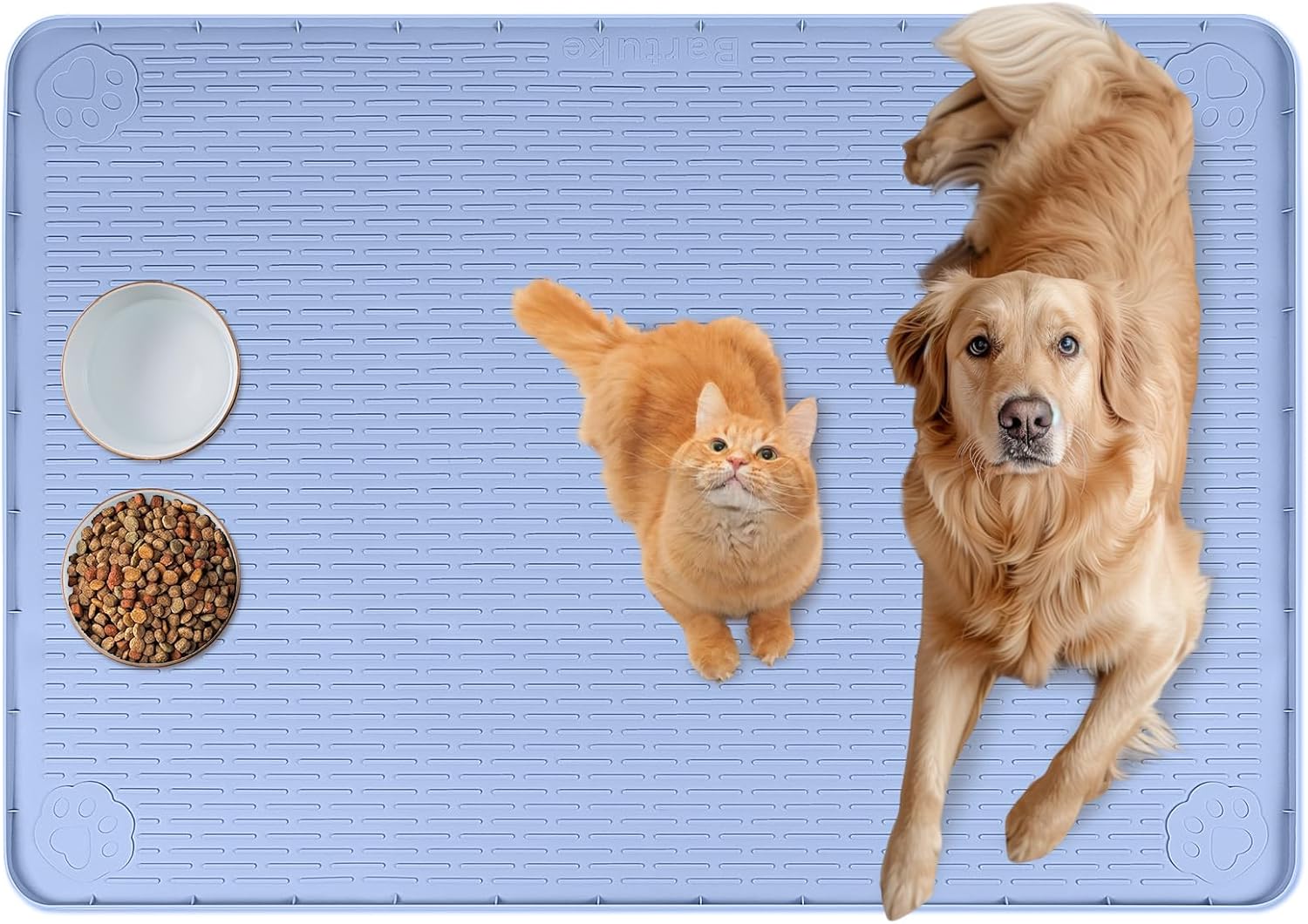Extra Large Cat Food Mat for Easy Feeding and Clean Up