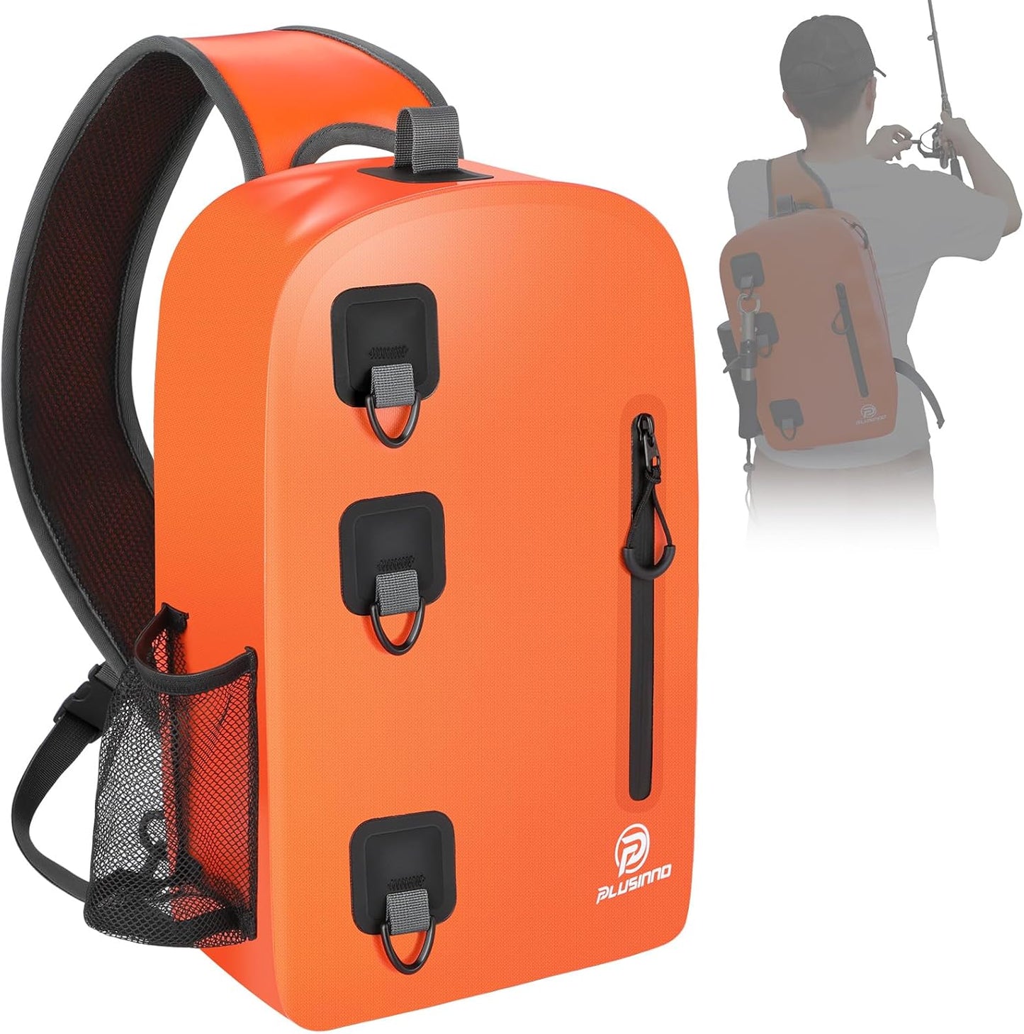 PLUSINNO 12L Waterproof Fishing Sling Bag - Ideal for Fishing & Outdoor Activities