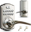 Keypad Door Lock with Handle - Keyless Entry, Auto-Locking