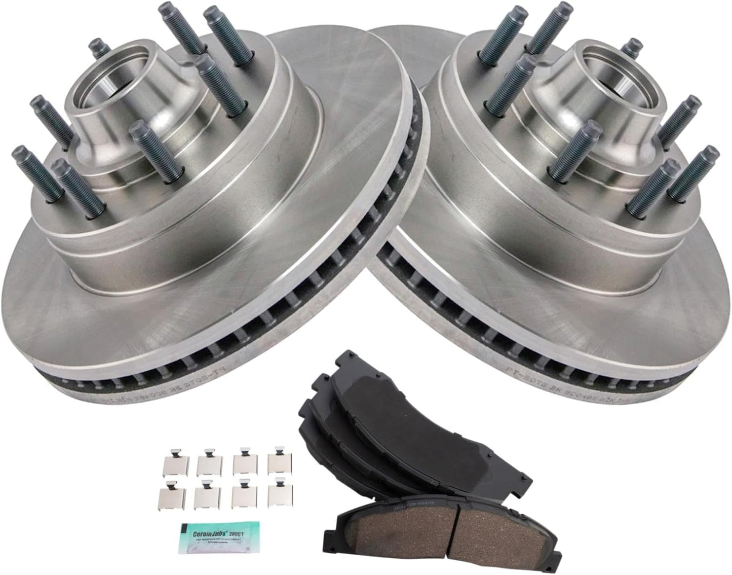 TRQ Front Brake Pad & Rotor Kit for 2008-2022 Ford E-Series