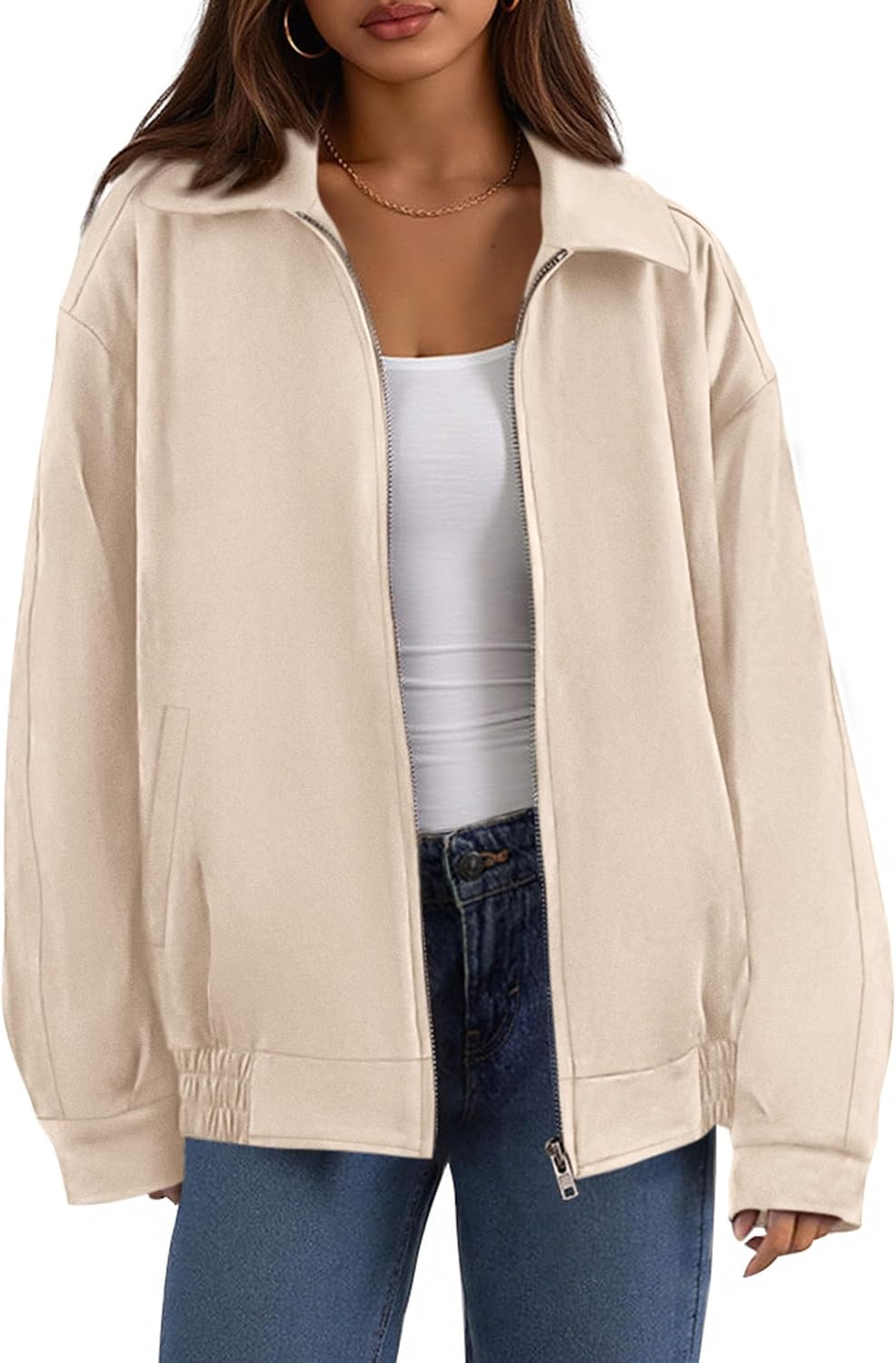 Faux Suede Bomber Jacket for Women - Trendy Fall Fashion 2025