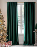Velvet Blackout Curtains for Living Room - Thermal Insulated Drapes 96