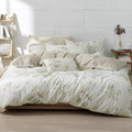 100% Natural Cotton Duvet Cover Queen Size - Reversible Floral