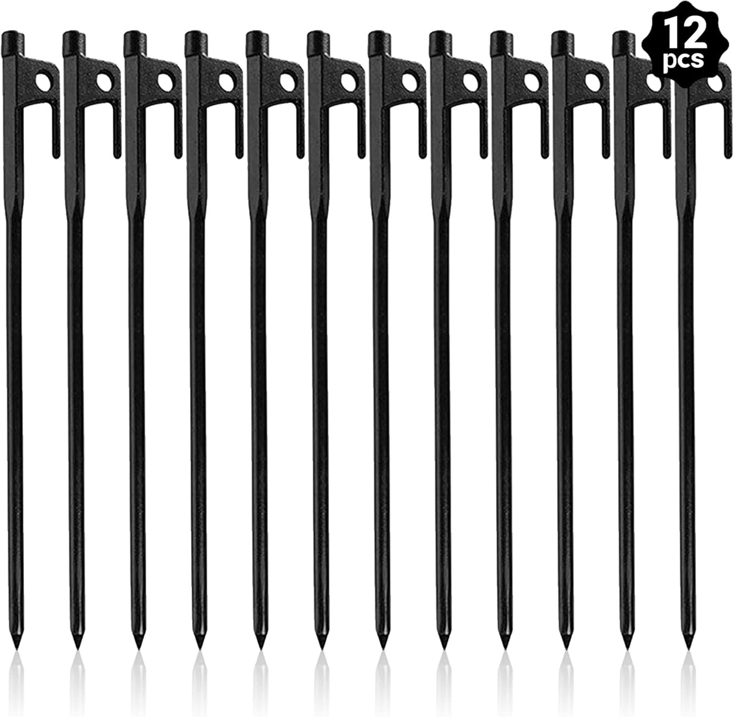 12-Pack Heavy Duty Tent Stakes for Secure Camping