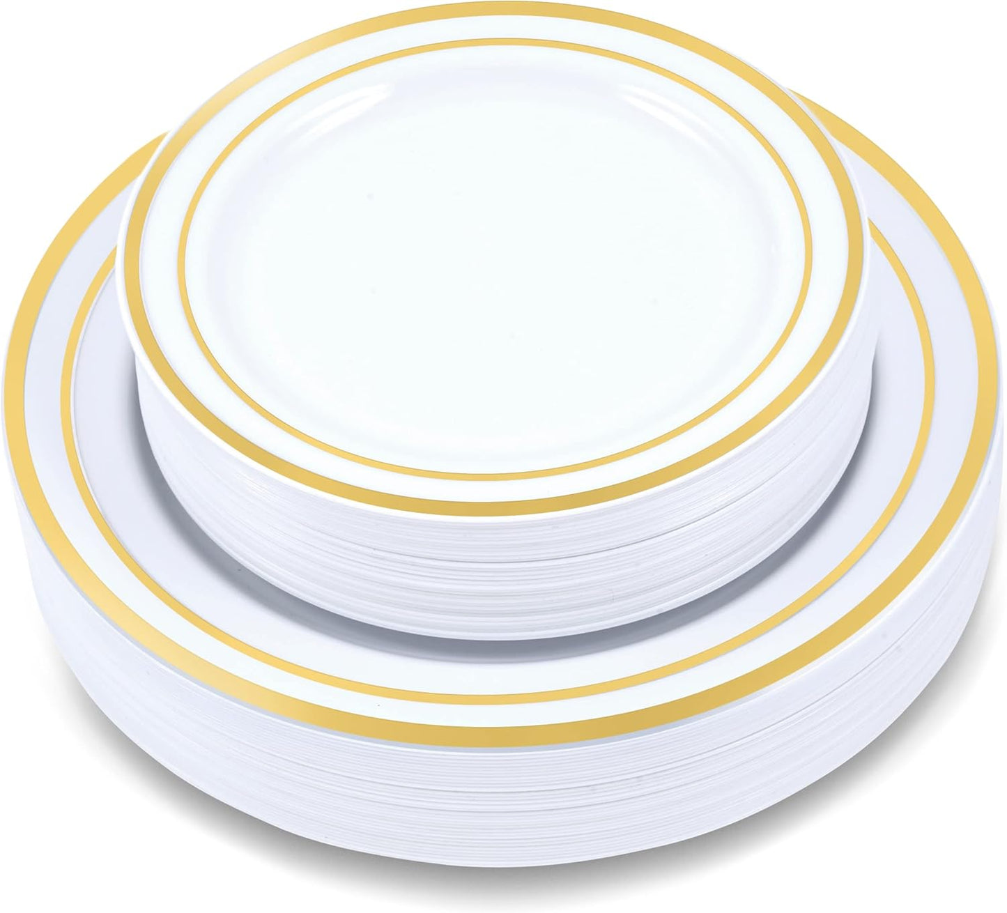 100-Piece Plastic Plates Set for Elegant Parties and Events