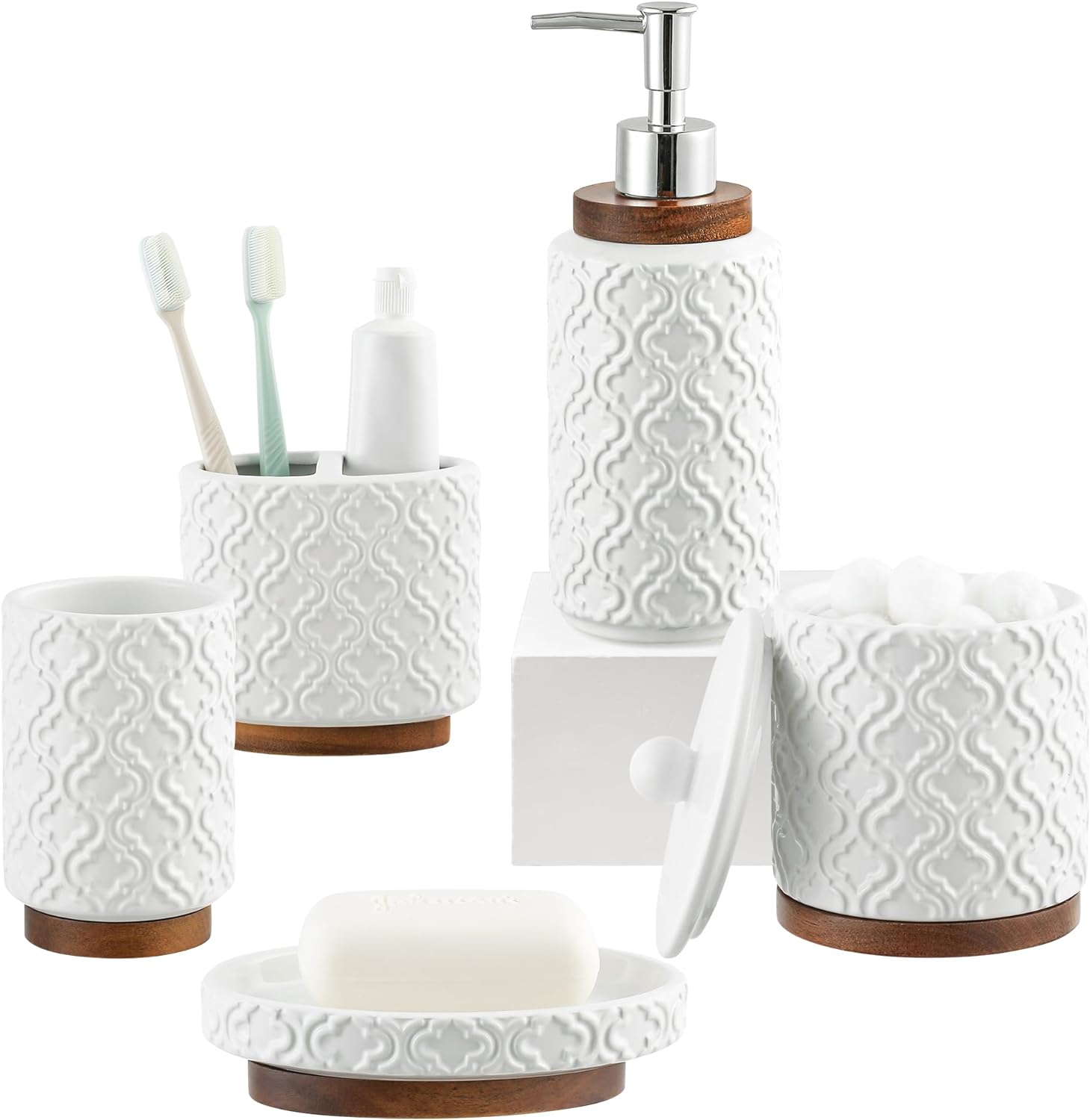5 Piece Bathroom Accessories Set for Elegant Home Decor