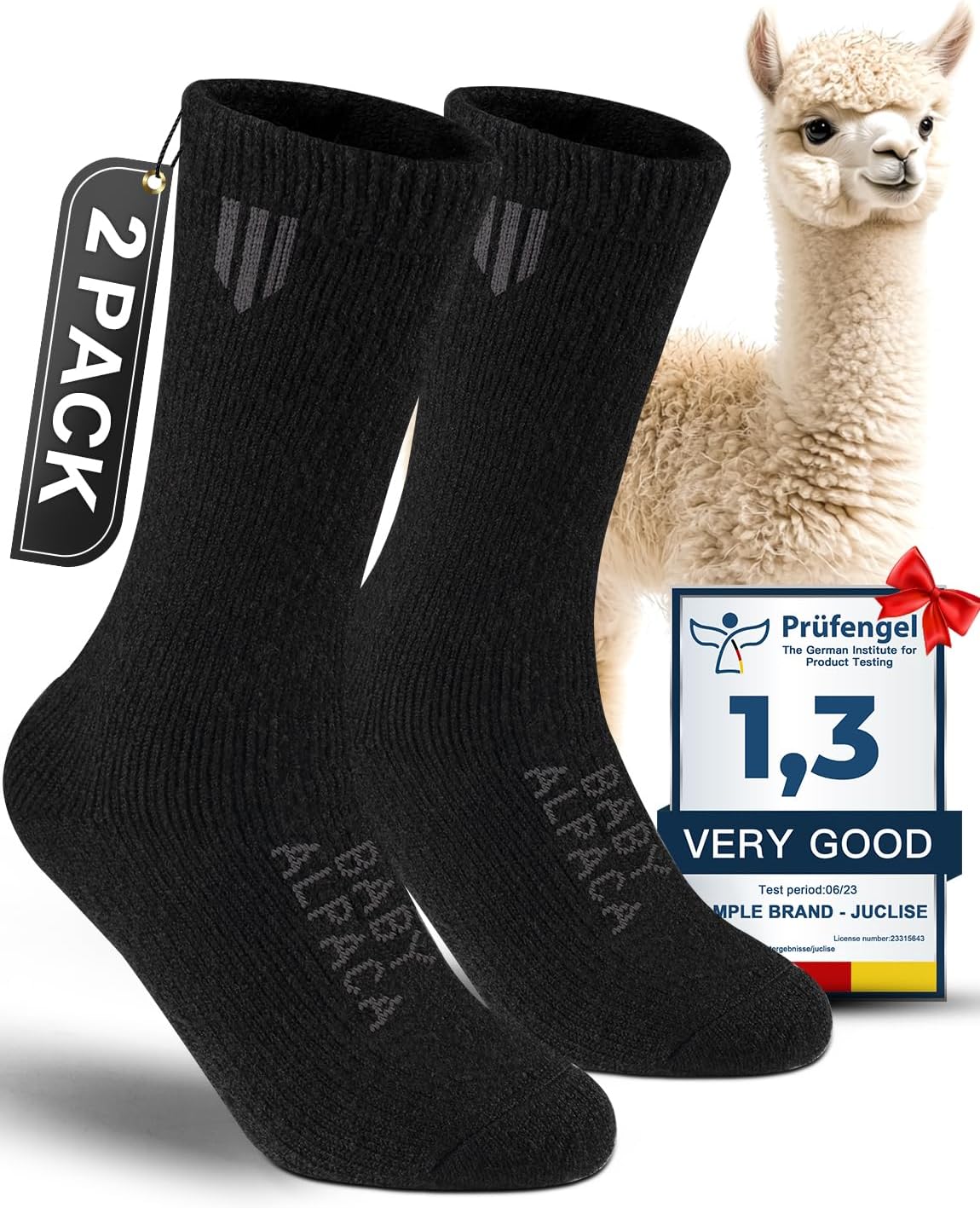 Alpaca Wool Crew Socks for Men and Women - Thick Thermal Comfort