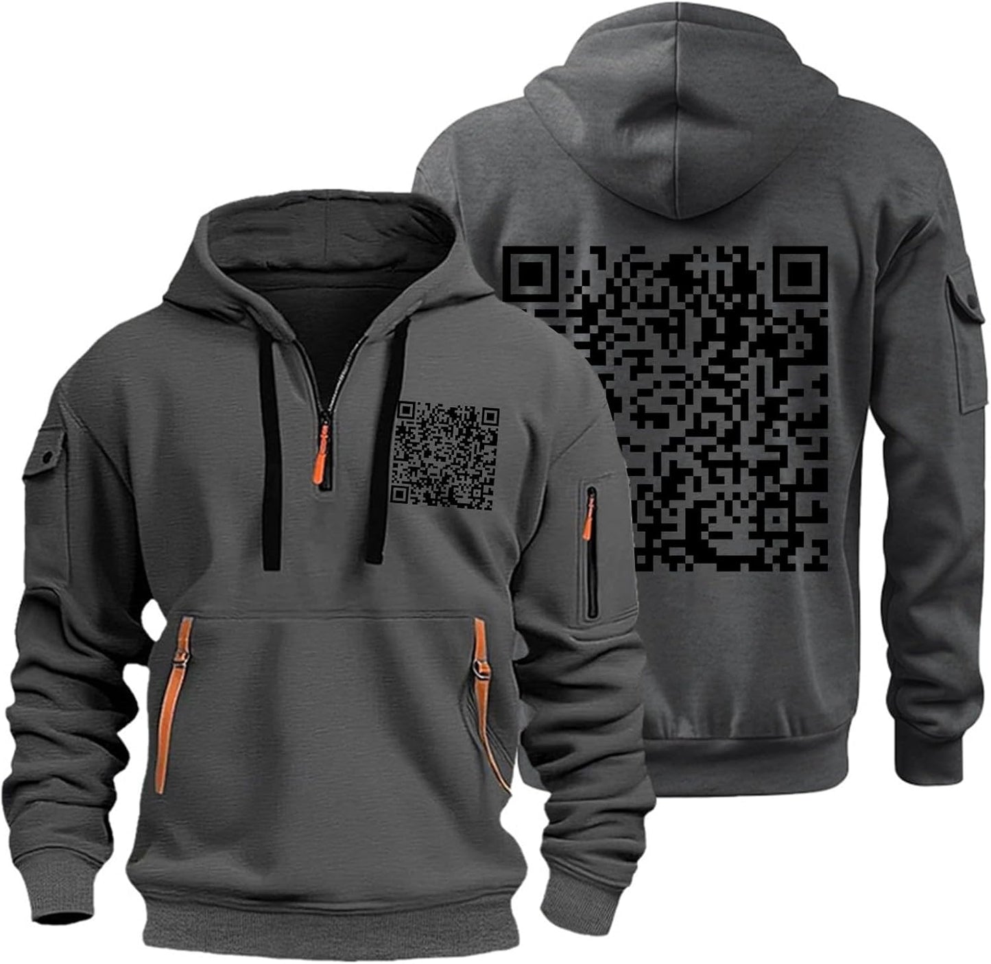 QR Code Tactical Hoodie for Men