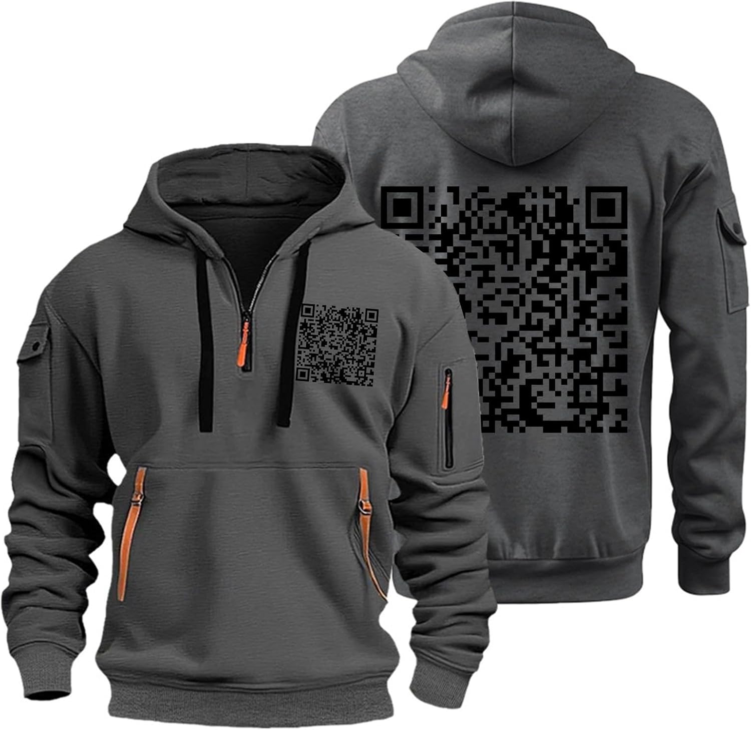 QR Code Tactical Hoodie for Men