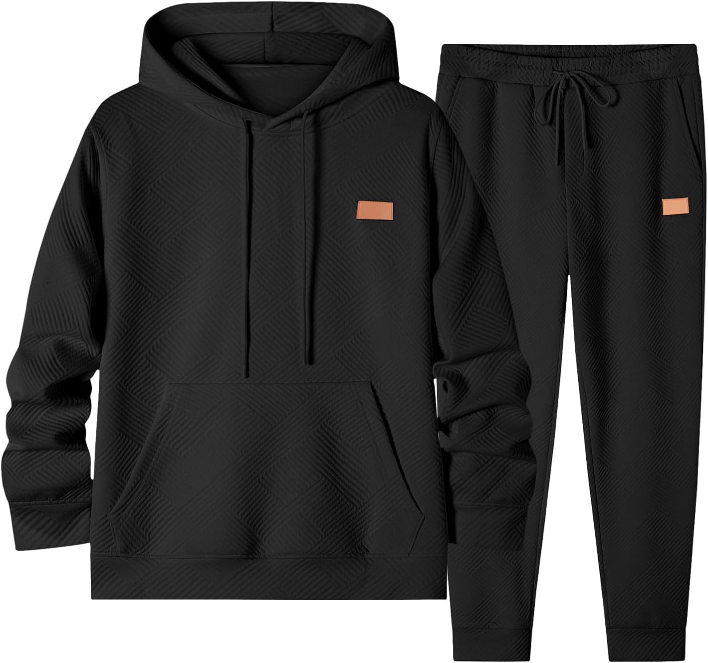 JMIERR Mens 2 Piece Jacquard Sweatsuit for Comfort and Style