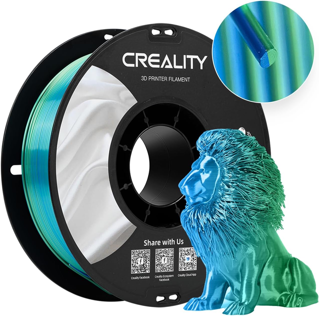 Creality Multi Color Silk PLA Filament for Stunning 3D Prints