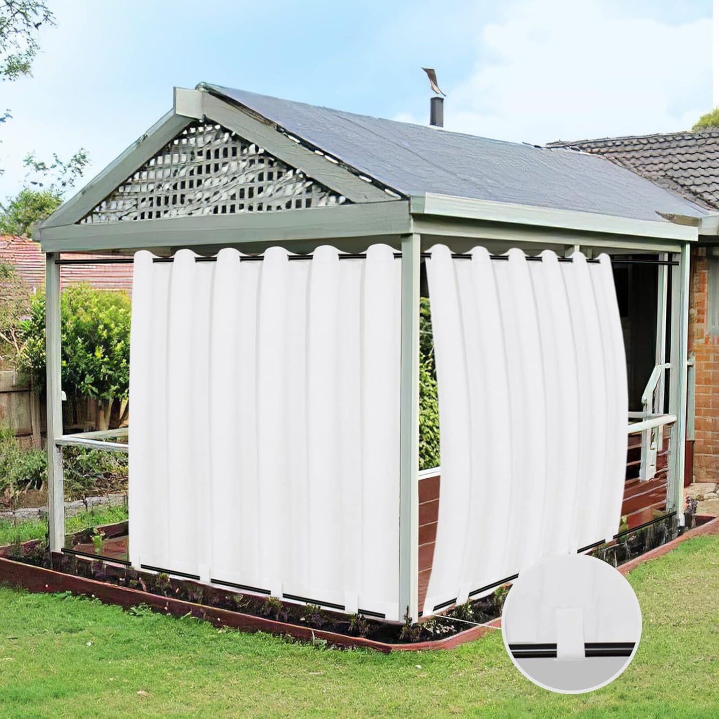 Easy-Going Outdoor Curtains Waterproof for Patio and Gazebo