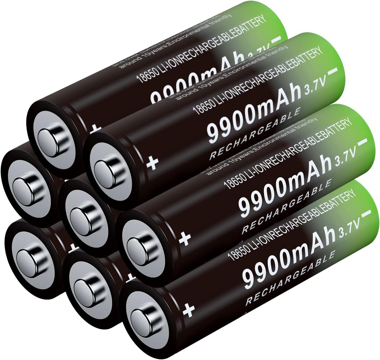 8-Pack 9900mAh Rechargeable Batteries for Flashlight - Long-Lasting Power!