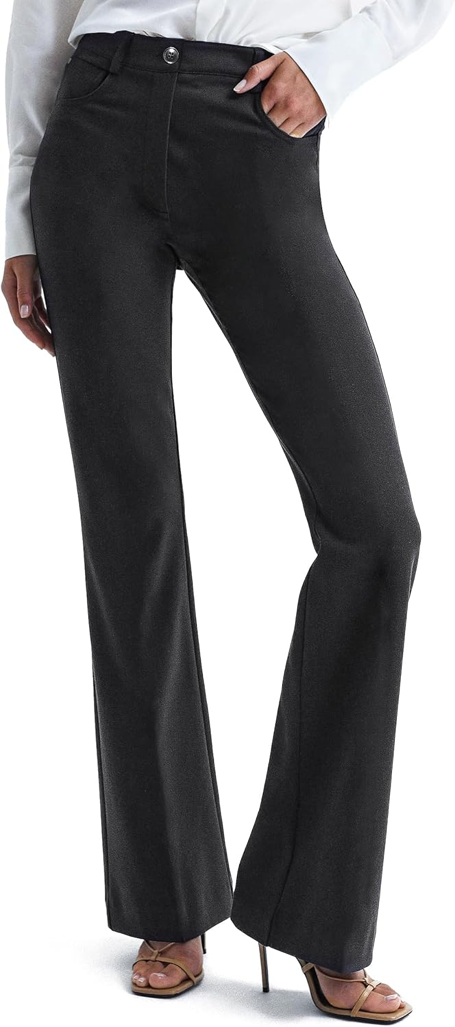 Houmous Women's Bootcut Dress Pants for Office and Casual Wear