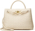 Woven Bag for Women Crossbody Handbag: Trendy Vegan Leather Tote