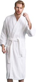 Soft Touch Linen Men's Robe Turkish Terry Kimono - Absorbent Comfort