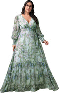 Spring Summer 2024 Plus Size Womens V Neck Maxi Dress - Elegant