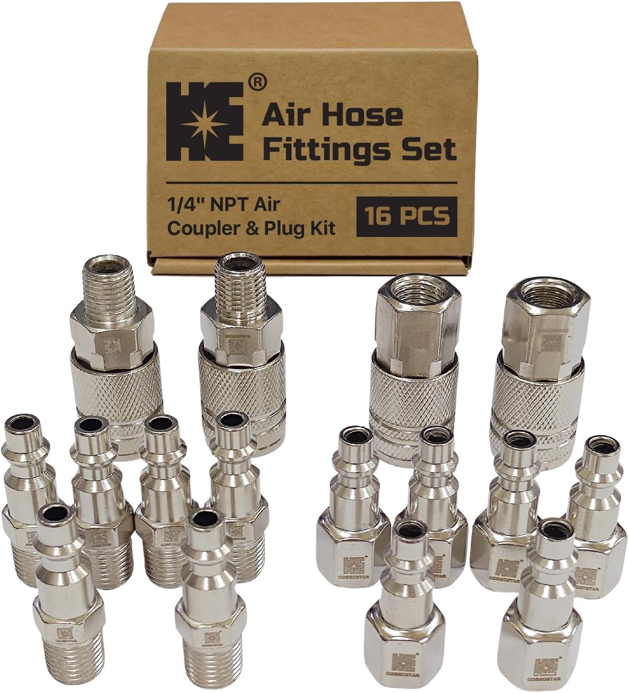 Upgrade Your Air Tools | Cosmostar 16-Pc Fittings Set