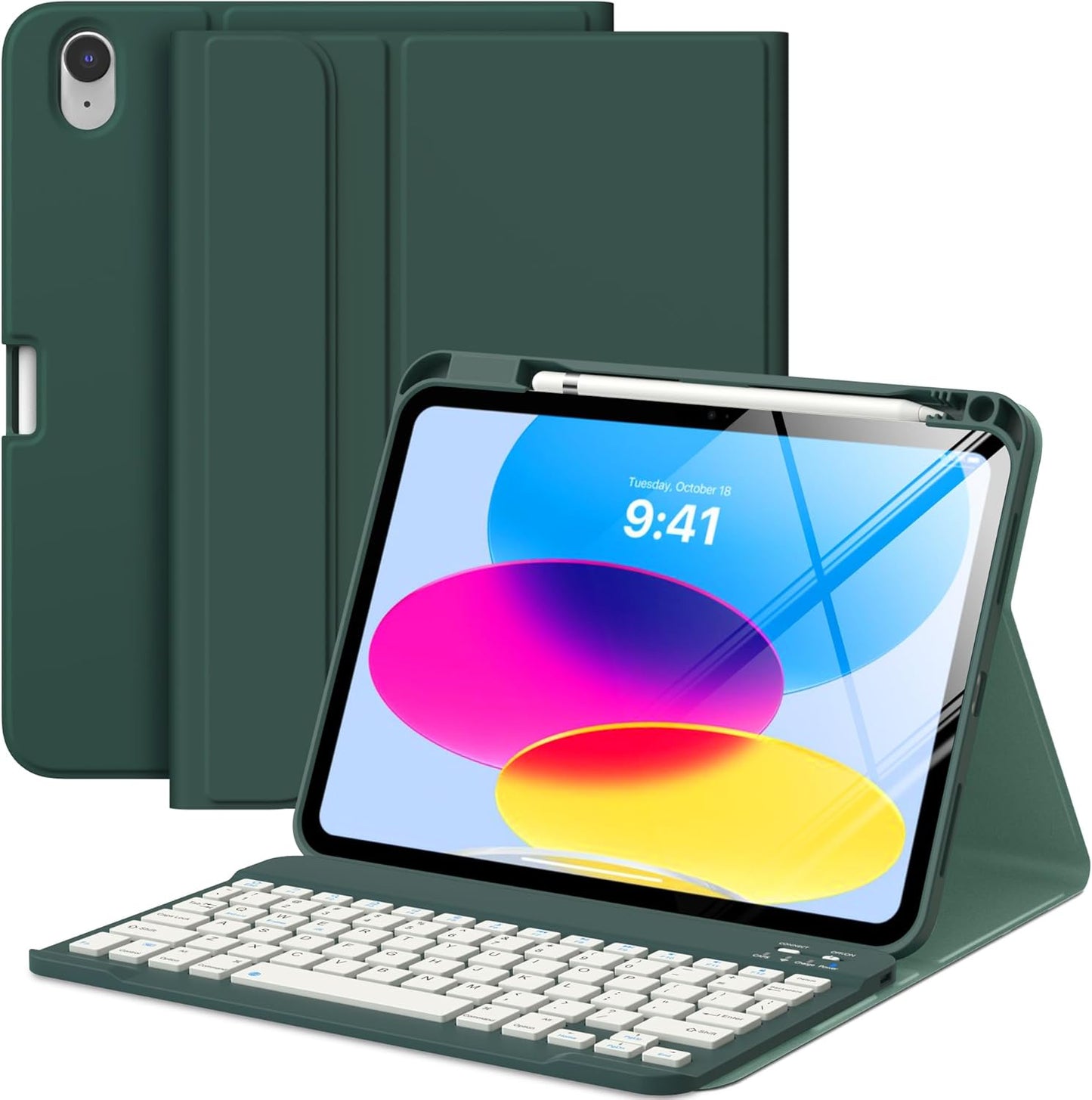 MoKo iPad 11th Gen Case with Keyboard and Pencil Holder 2025