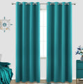 KOUFALL Teal Curtains 96 in 2-Panel Set - Triple Weave Blackout