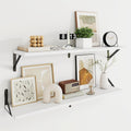 White Floating Shelf 36 in - Wide Display Ledge Set of 2