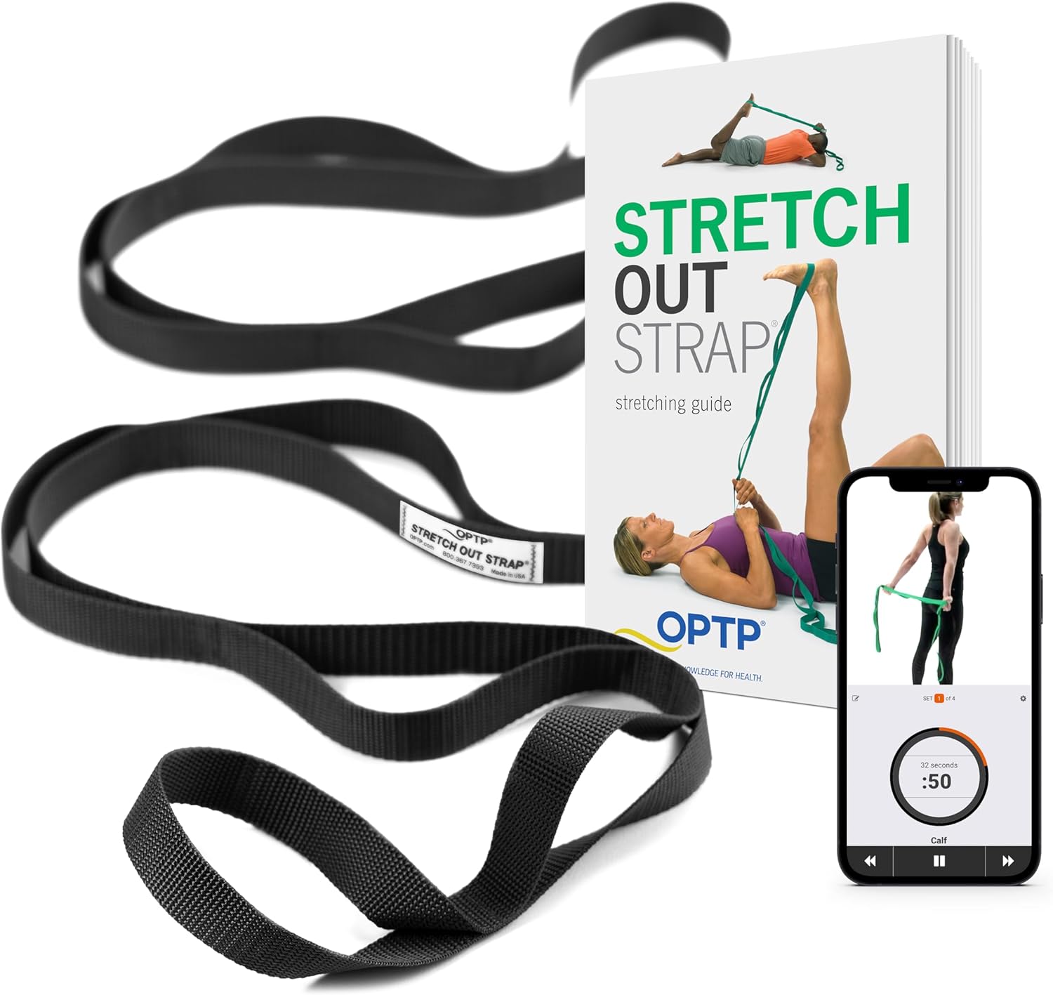 OPTP XL Stretch Out Strap - USA Made for Yoga & Therapy