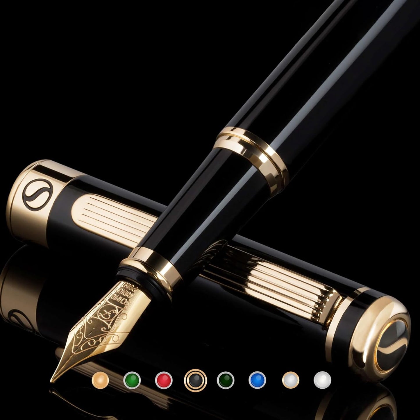 Scriveiner Black Lacquer Fountain Pen - Luxury Gift for All