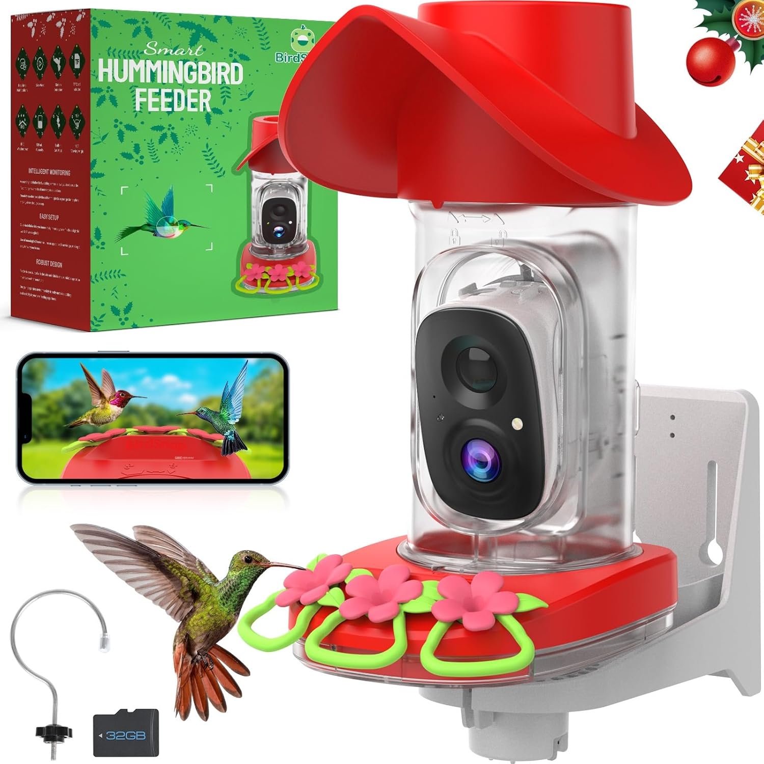 2K Live Stream Hummingbird Feeder Camera