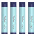 Water Filter Straw for Camping & Travel - 4 Pack Light Blue