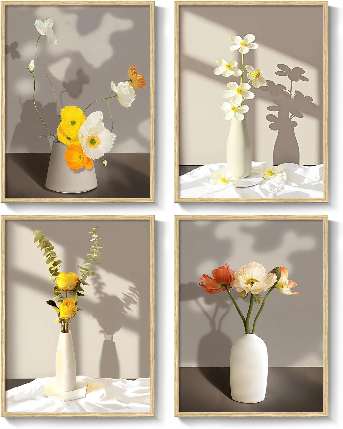 Framed Botanical Wall Art Set of 4 for Elegant Home Decor
