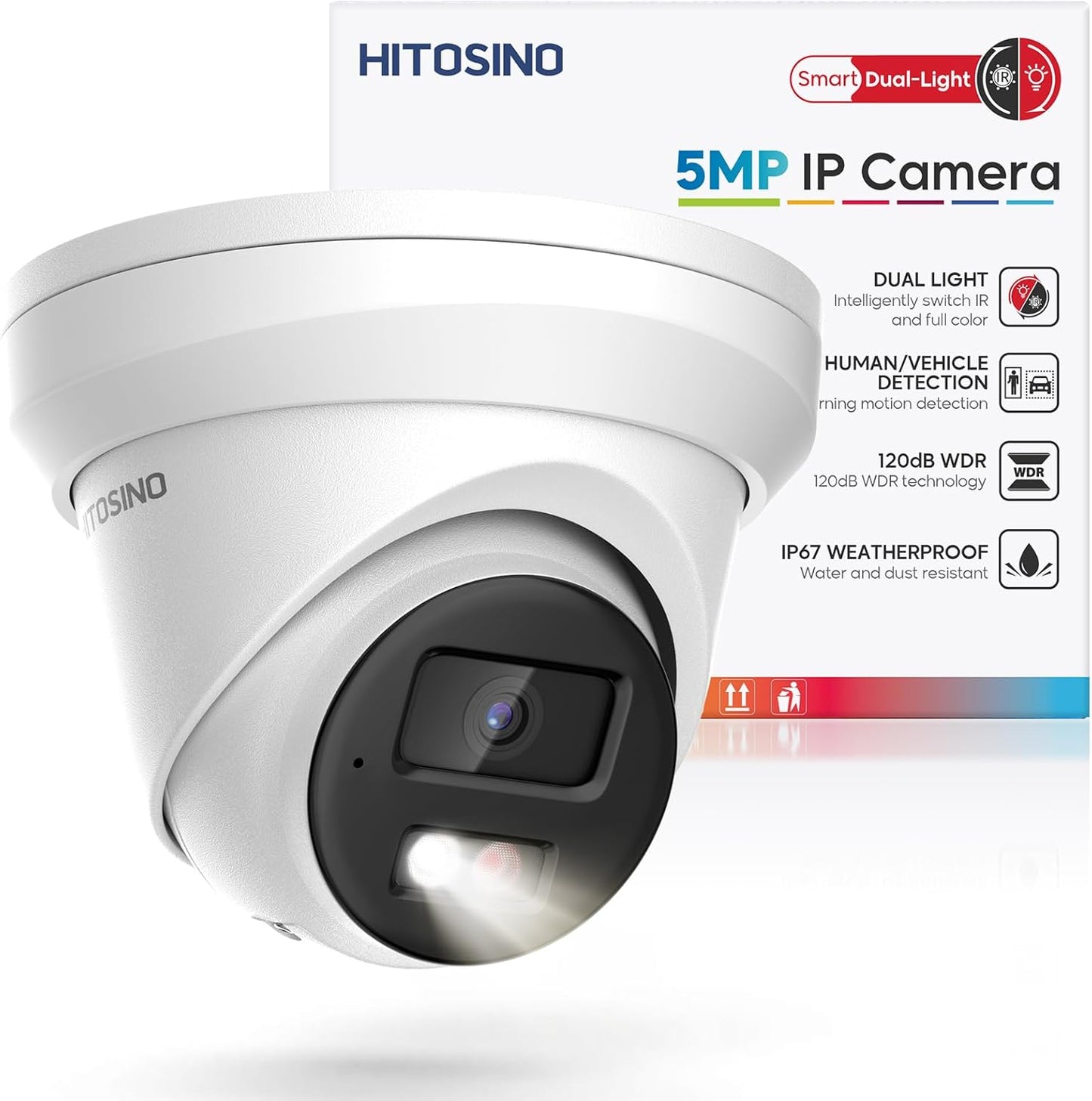 5MP IP PoE Camera with Smart Color Night Vision and Detection