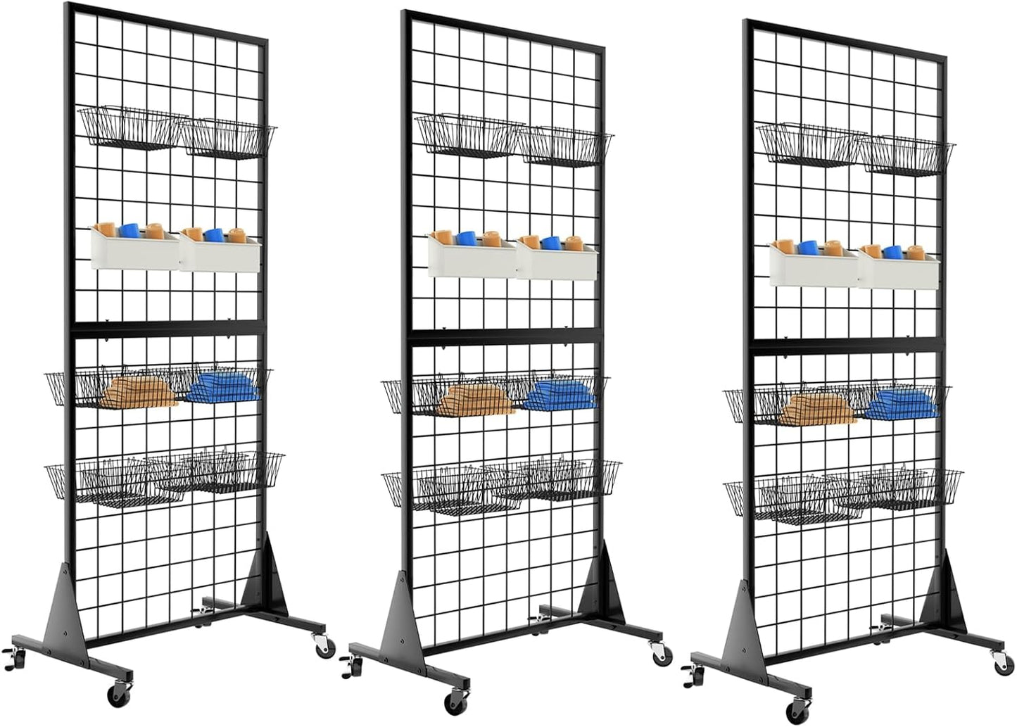 3-Pack Gridwall Panel Display Stand for Retail & Craft Fairs