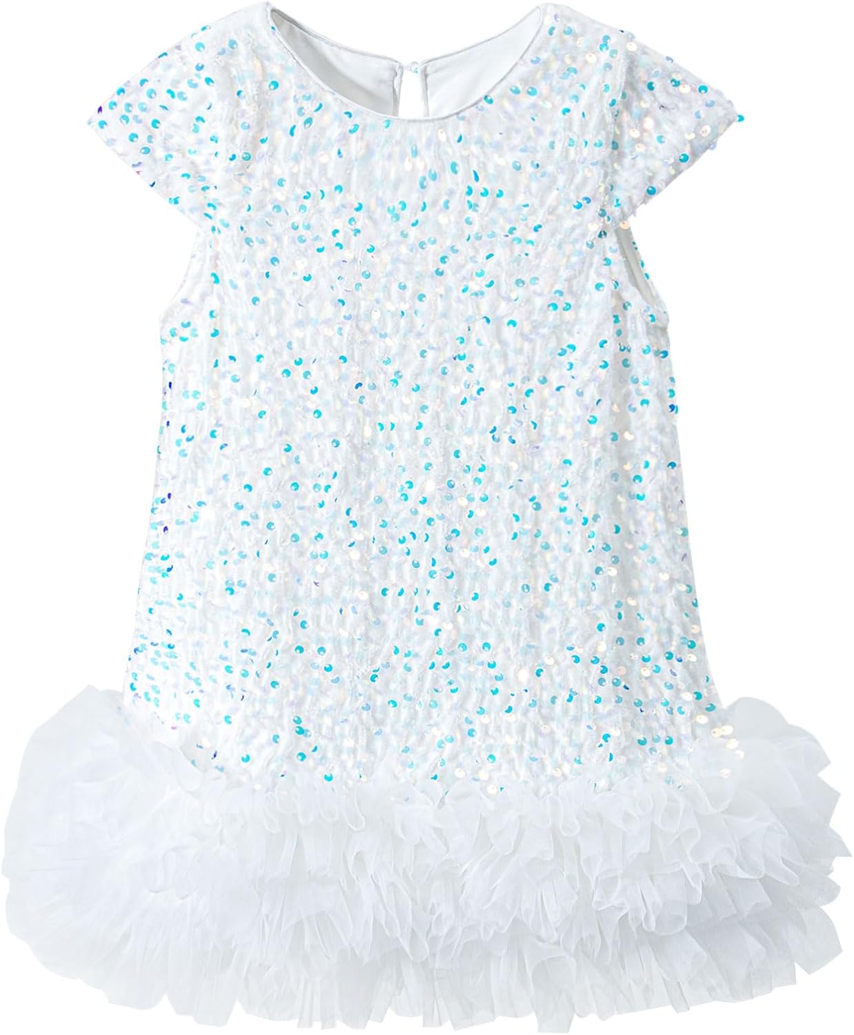 Toddler Girls Sequin Dress A-Line Sparkly Wedding Gown Party