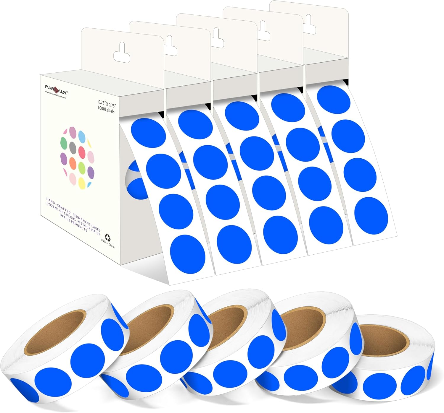 PARLAIM 3/4 Inch Round Permanent Adhesive Color-Code Dot Stickers