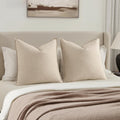 Decorative Euro Sham Pillow Covers 26x26 - Large Boho Linen Blend
