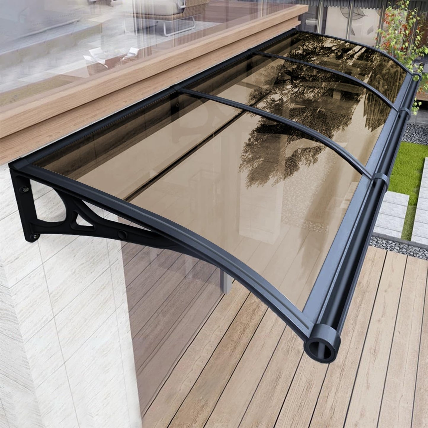 Door Awning with Aluminum Bracket for All-Weather Protection