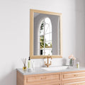 Amorho Bathroom Mirror 28 x 36 in Oak Wood Grain Frame - Versatile
