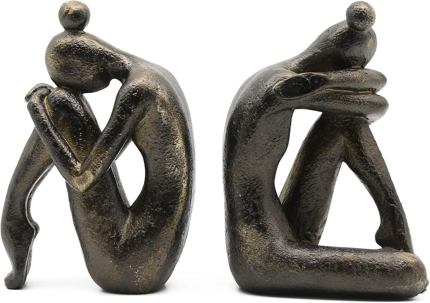 Lukitas Unique Decorative Girl Thinker Bookends for Home Office