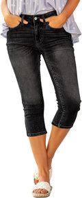 luvamia Womens Capri Jeans High Waisted Skinny Ripped Jean Pants