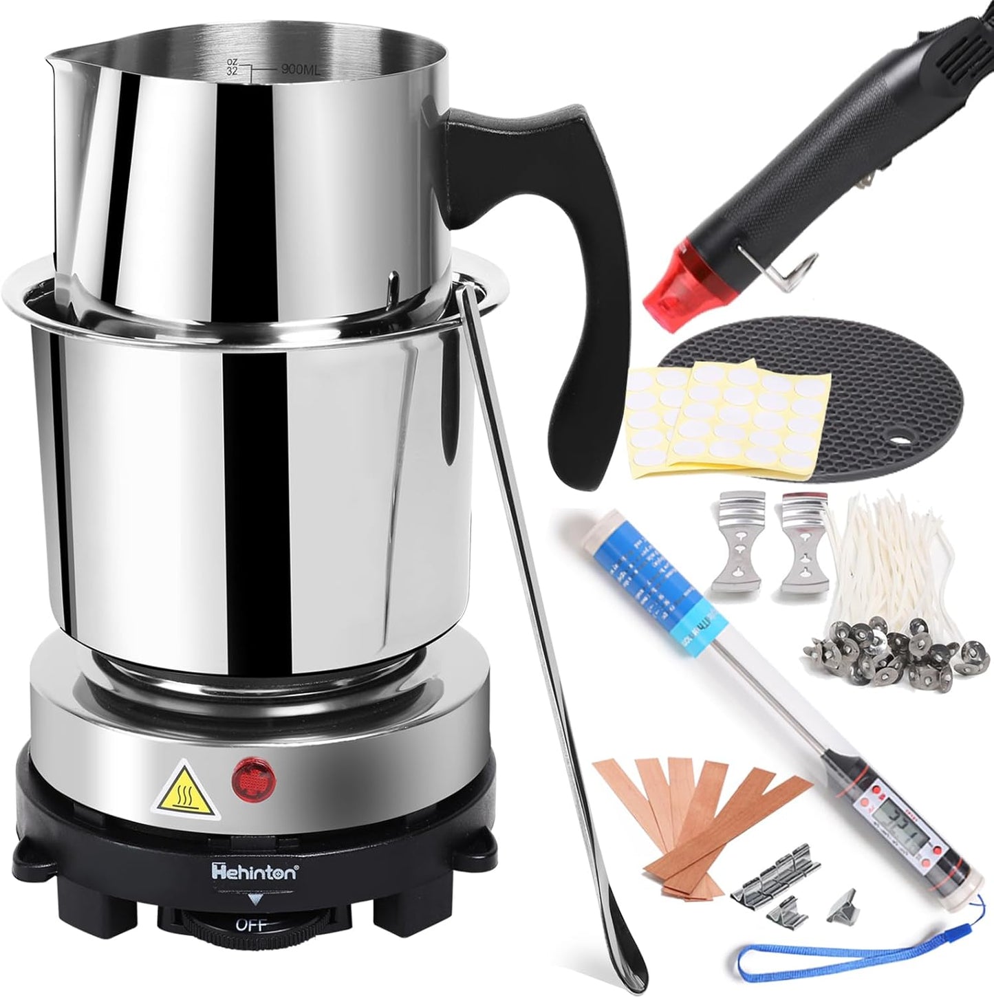 Hehinton Double Boiler Wax Melting Pot for Candle Making