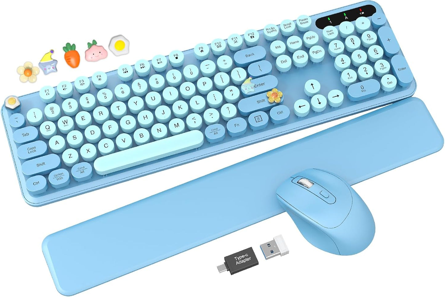 Wireless Keyboard and Mouse Combo - Retro Typewriter Style