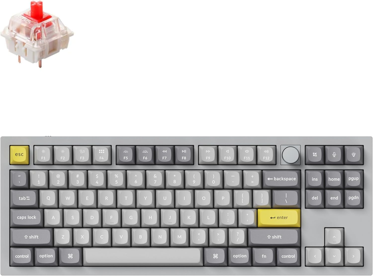 Keychron Q3 Wired Knob Keyboard | Hot-swappable G Pro Red Switch | Mac Windows Linux