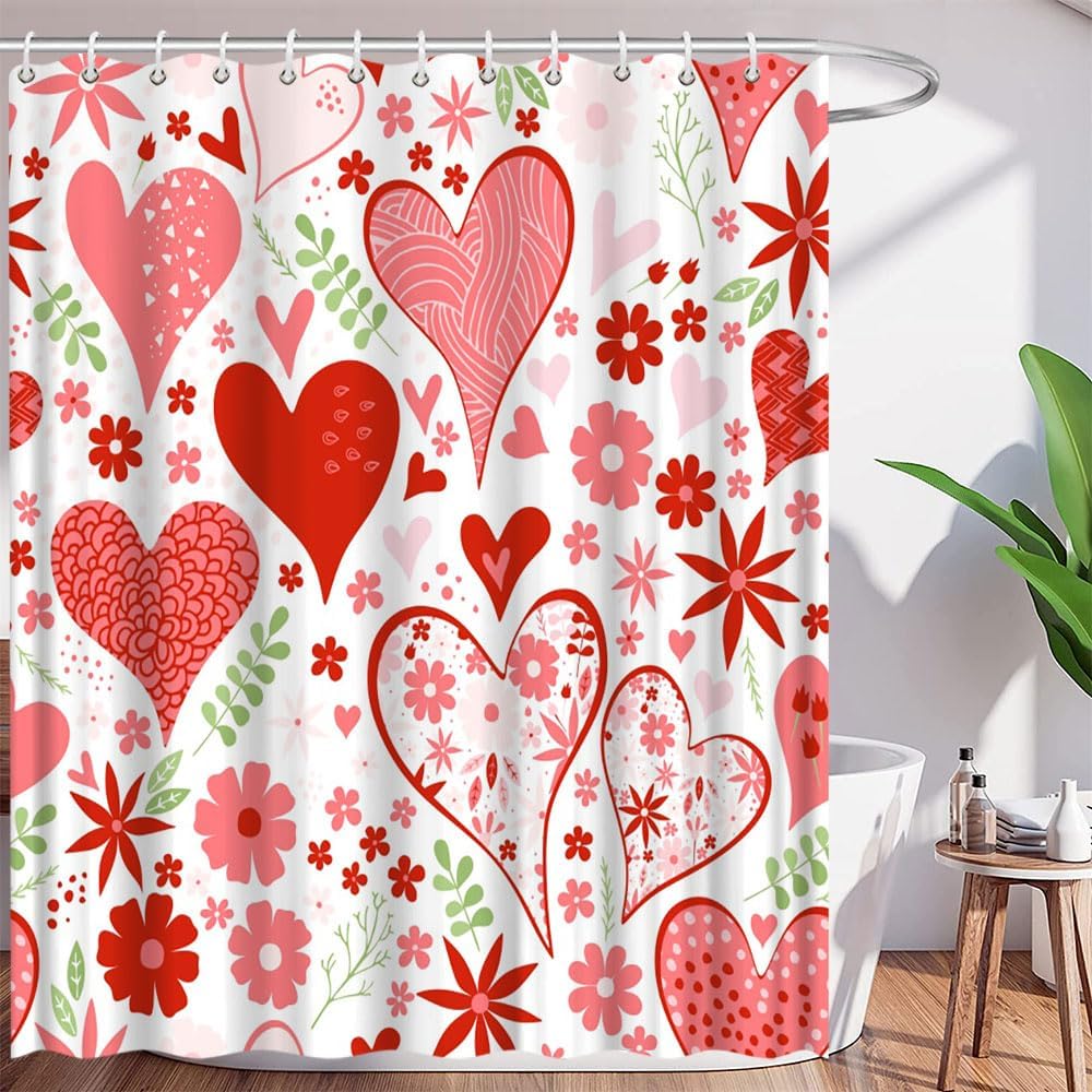 Romantic Valentine's Shower Curtain Love Blossoms
