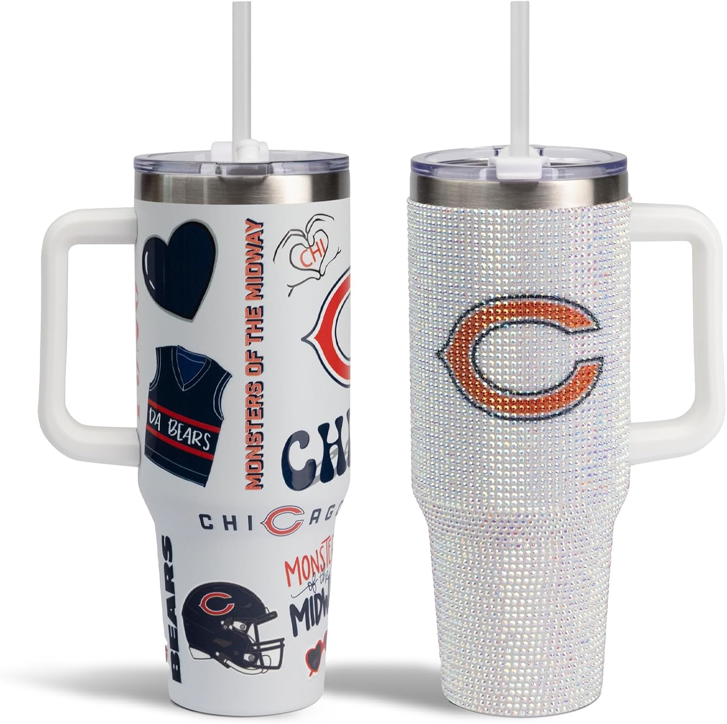 40oz Tumbler Set - Stainless Steel Sports Tumblers for Fans