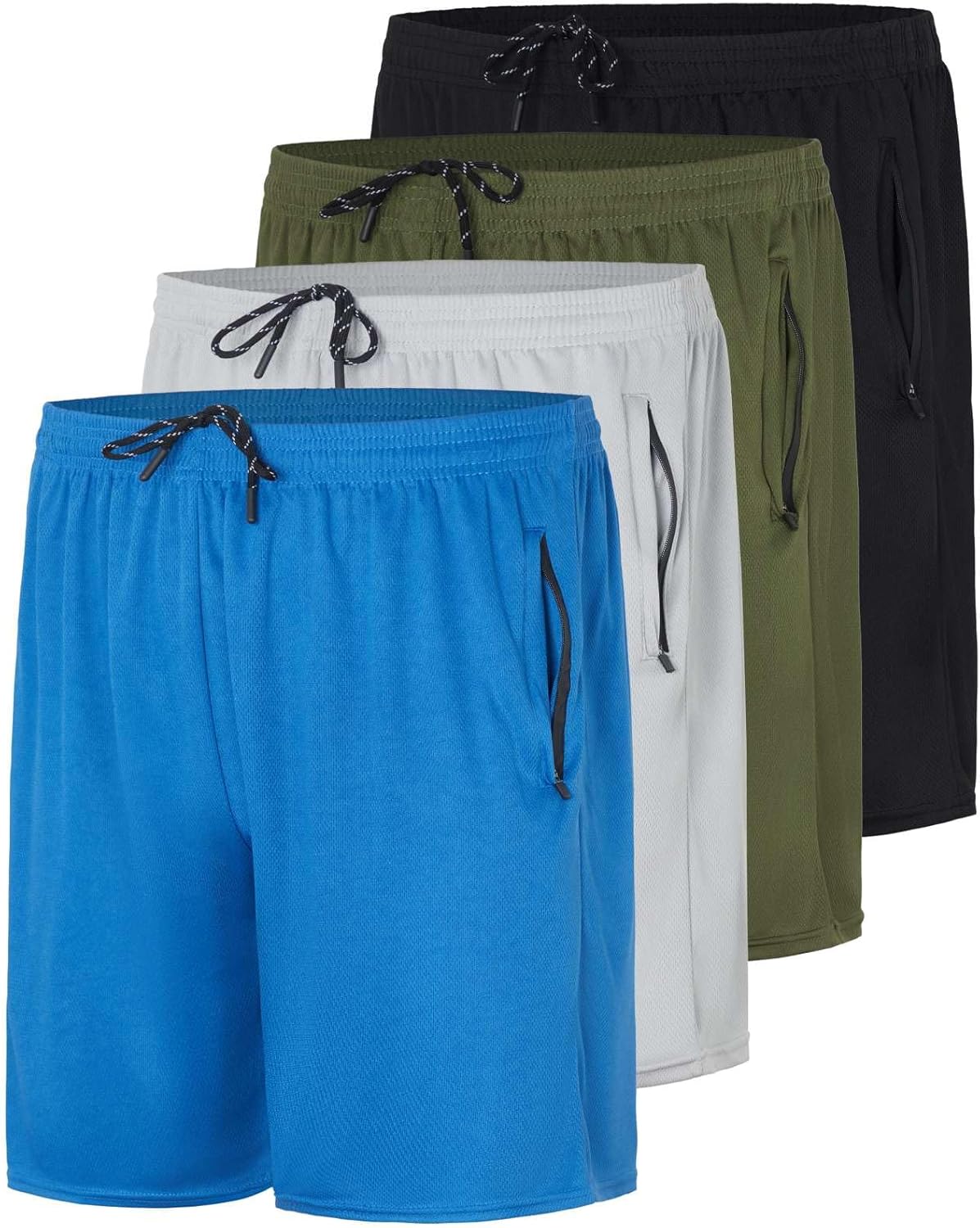 Men's Mesh Athletic Zipper Shorts for Workout and Running