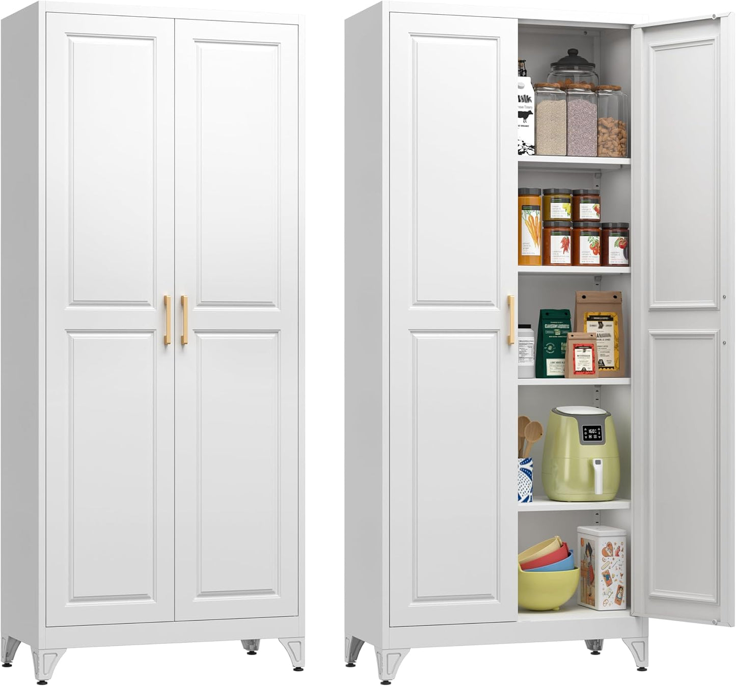 Metal Storage Cabinet for Kitchen, Dining, and Living Room Use