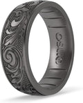 Classic Etched Silicone Ring - Comfortable Flexible Fit